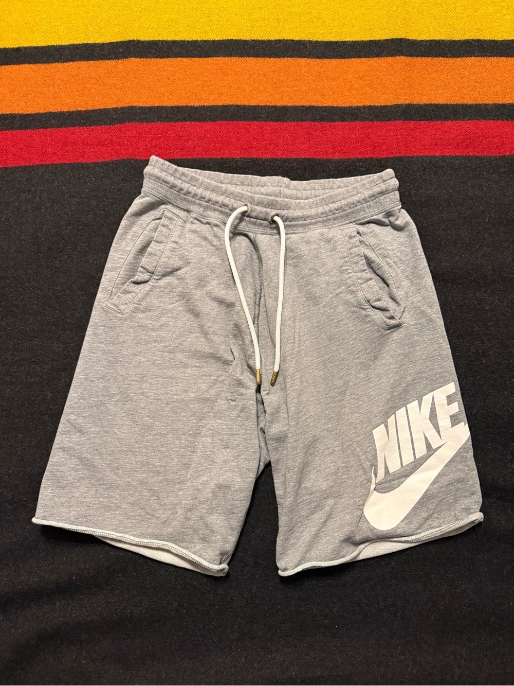 Nike Men's Light Gray Logo Athletic Shorts